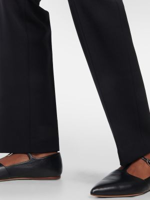 Vlněné kalhoty s vysokým pasem relaxed fit Gabriela Hearst černé