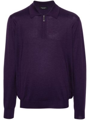 Плетен пуловер Stefano Ricci виолетово