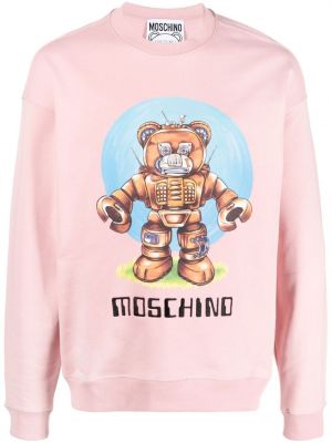 Trykt sweatshirt Moschino rosa