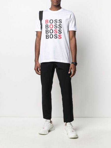 Camiseta con estampado manga corta Boss Hugo Boss blanco