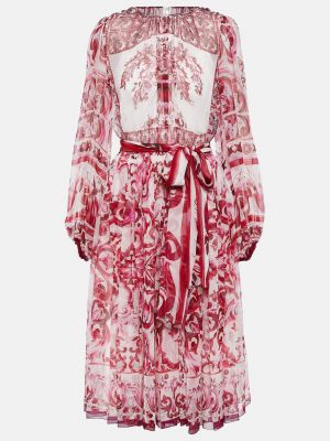 Шифоновое платье миди Dolce&gabbana розовое