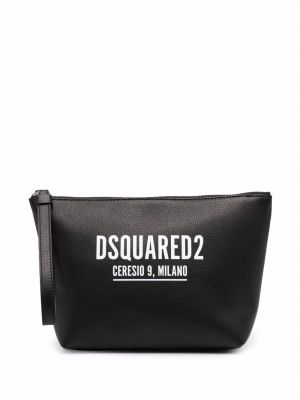 Trykt lær clutch Dsquared2 svart