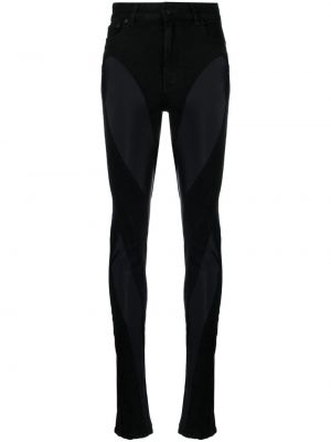 Skinny fit džínsy s vysokým pásom Mugler čierna