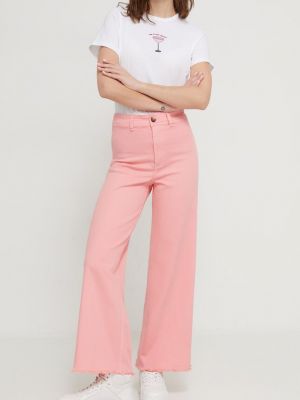 Różowe proste jeansy z wysoką talią Billabong