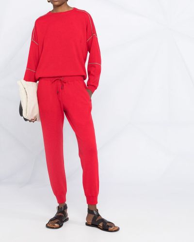 Pantalones de chándal de punto Brunello Cucinelli rojo