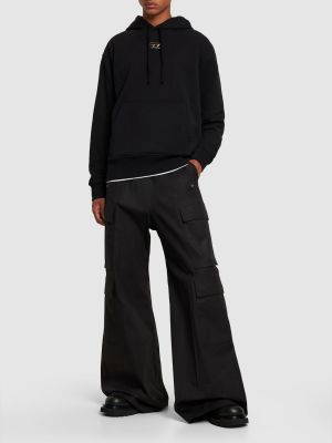 Jersey de algodón con capucha de tela jersey Diesel negro