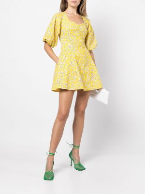 Mini vestido de flores con estampado Nicholas amarillo