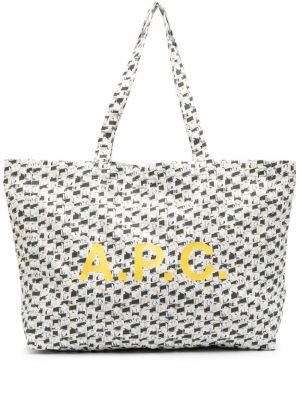 Shopper handtasche mit print A.p.c. weiß