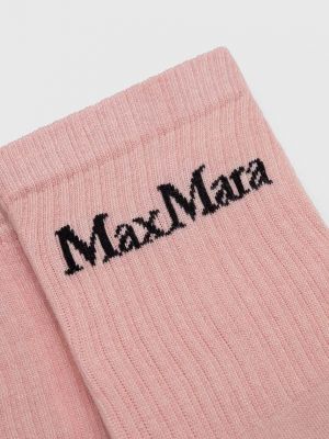 Nogavice iz kašmirja Max Mara Leisure roza