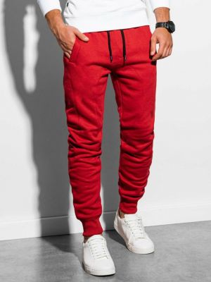 Spodnie sportowe Ombre Clothing czerwone