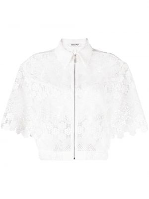 Csipkés átlátszó virágos dzseki Max & Moi fehér