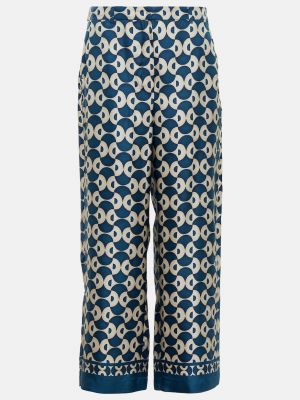 Широкие шелковые брюки Timep с цветочным принтом 'S MAX MARA синий