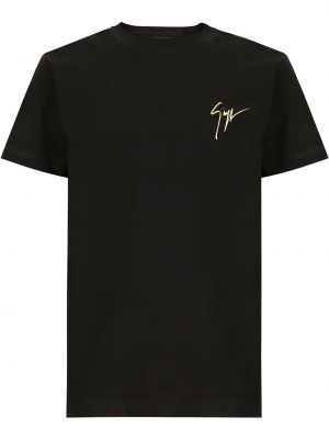 Kokvilnas t-krekls ar apdruku Giuseppe Zanotti melns