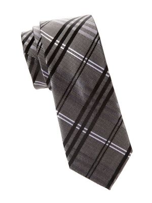 Клетчатый шелковый галстук Saks Fifth Avenue