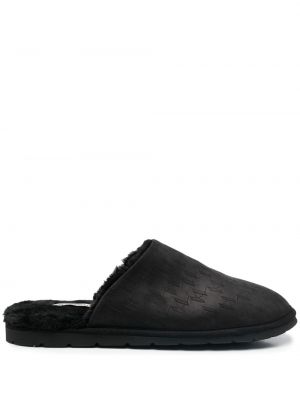 Domáce papuče s kožušinou Karl Lagerfeld čierna