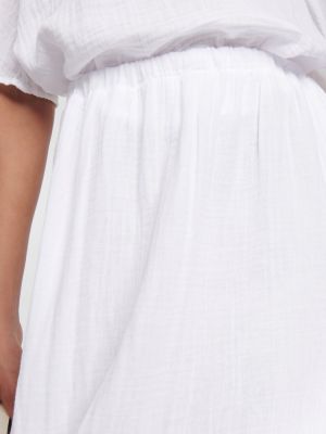 Bavlnená zamatová midi sukňa Velvet biela
