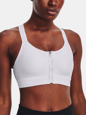 Under Armour UA Infinity High Bra Zip Biustonosz Sportowy  - Biały
