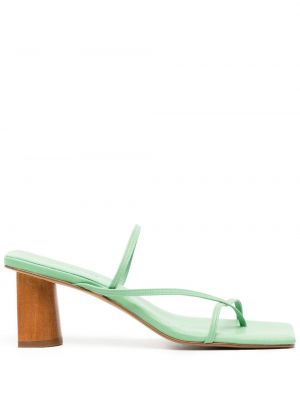 Zelené sandály s hranatými špičkami Rejina Pyo