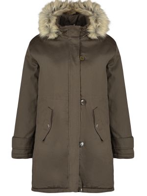 Kabát s kapucí Trendyol khaki