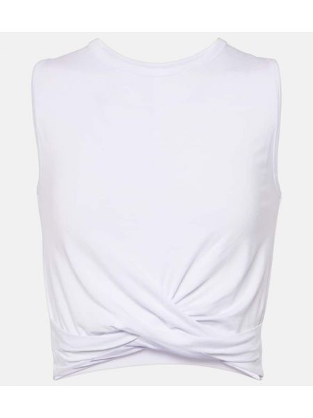 Crop top z dżerseju drapowany Alo Yoga biały