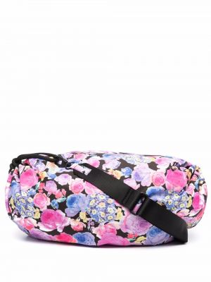 Bolsa de hombro con cordones de flores con estampado Ganni rosa