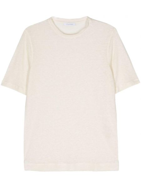 Прозрачна ленена тениска Cruciani бяло