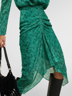 Midi haljina od samta Isabel Marant zelena