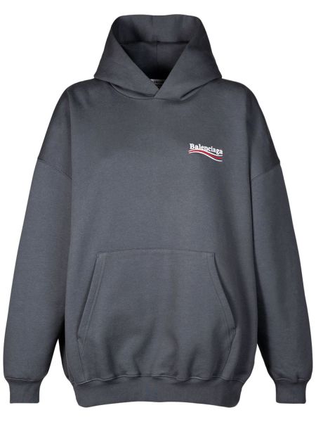 Hoodie i bomull Balenciaga grå