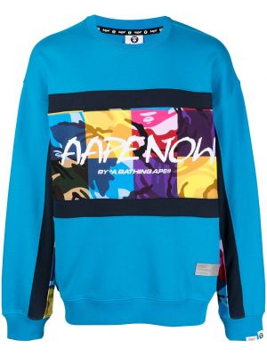 Felpa con la zip con stampa Aape By *a Bathing Ape® blu