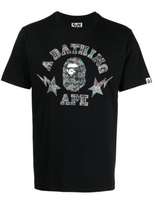Bombažna majica s potiskom A Bathing Ape® črna