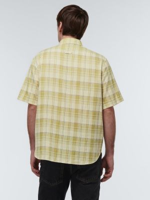 Camisa de algodón a cuadros Loewe verde