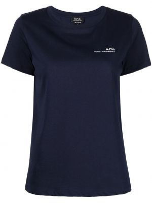 T-shirt con scollo tondo A.p.c. blu