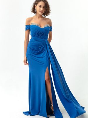 Niebieska sukienka wieczorowa Lafaba