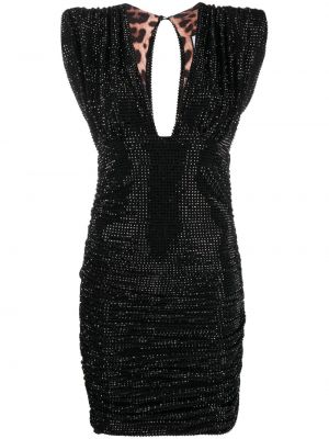 Mini obleka s kristali Philipp Plein črna