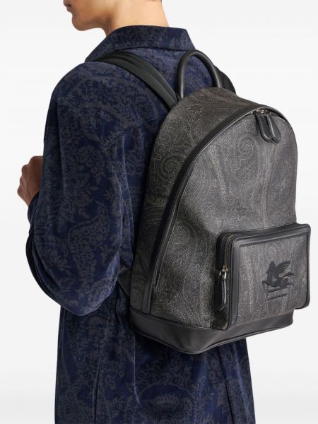 Žakárový batoh s paisley potiskem Etro černý