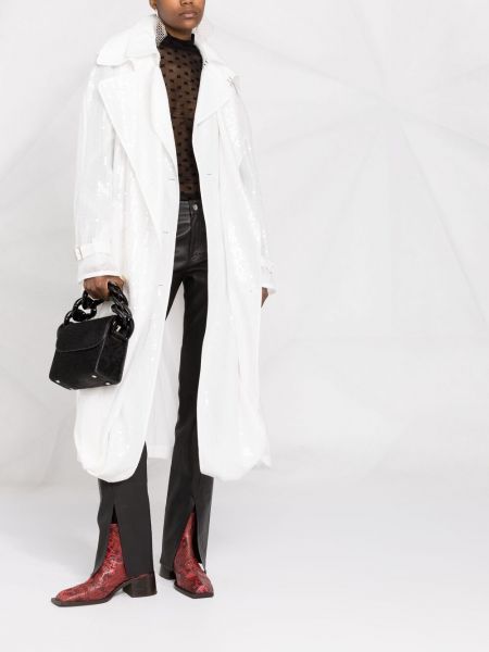 Abrigo con lentejuelas oversized Junya Watanabe blanco