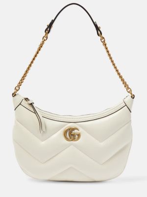 Δερμάτινη δερμάτινη τσάντα ώμου Gucci λευκό