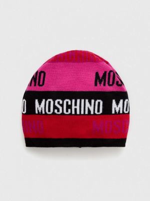 Рожева вовняна шапка Moschino