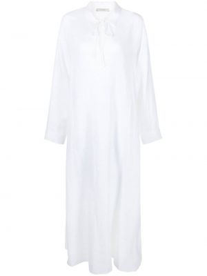 Lněné dlouhé šaty Asceno bílé