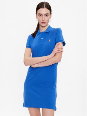 Priliehavé šaty Polo Ralph Lauren modrá