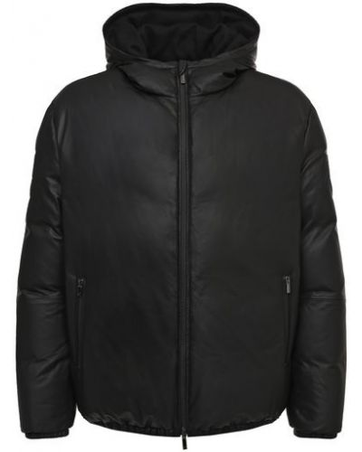 Кожаная куртка Giorgio Armani черная