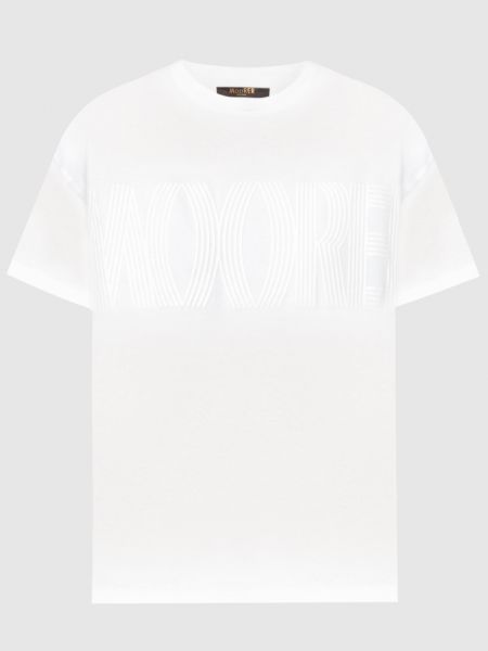 Біла футболка з принтом Moorer