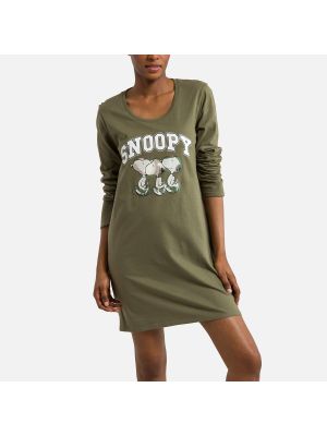 Camisón manga larga Snoopy verde