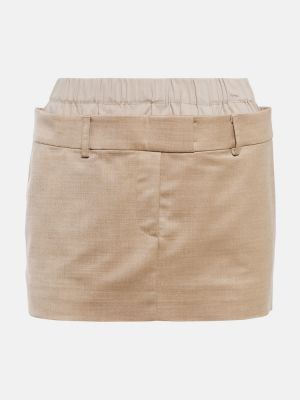 Jupe courte en laine Aya Muse beige