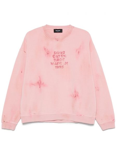 Painettu collegepaita Dsquared2 pinkki