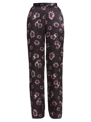 Шелковые брюки в цветочек с принтом Rachel Comey