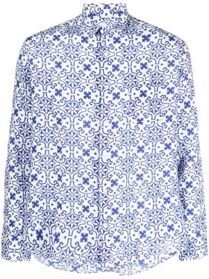 Chemise en lin à imprimé à motif géométrique Peninsula Swimwear