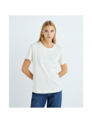 Camiseta manga corta de modal Esprit Collection blanco