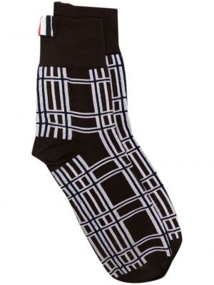 Жакардови карирани чорапи Thom Browne