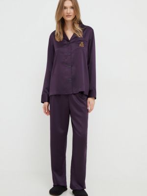 Сатенена пижама Lauren Ralph Lauren виолетово